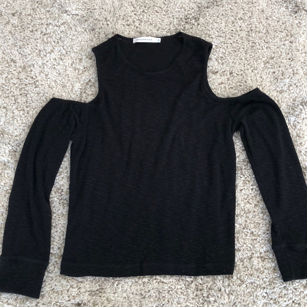 Black shoulder cut out top